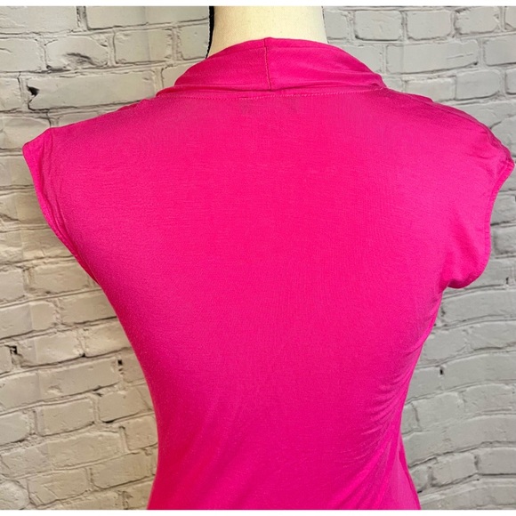 Vince Camuto Wrap Top | Sz XS| Hot Pink Short Sleeve Wrap Top Blouse - Picture 8 of 13